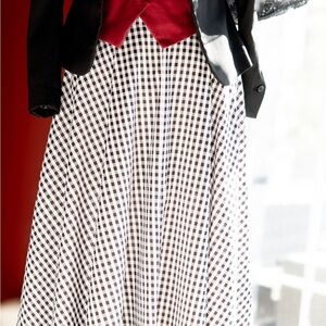 Black and white checkered maxi skirt